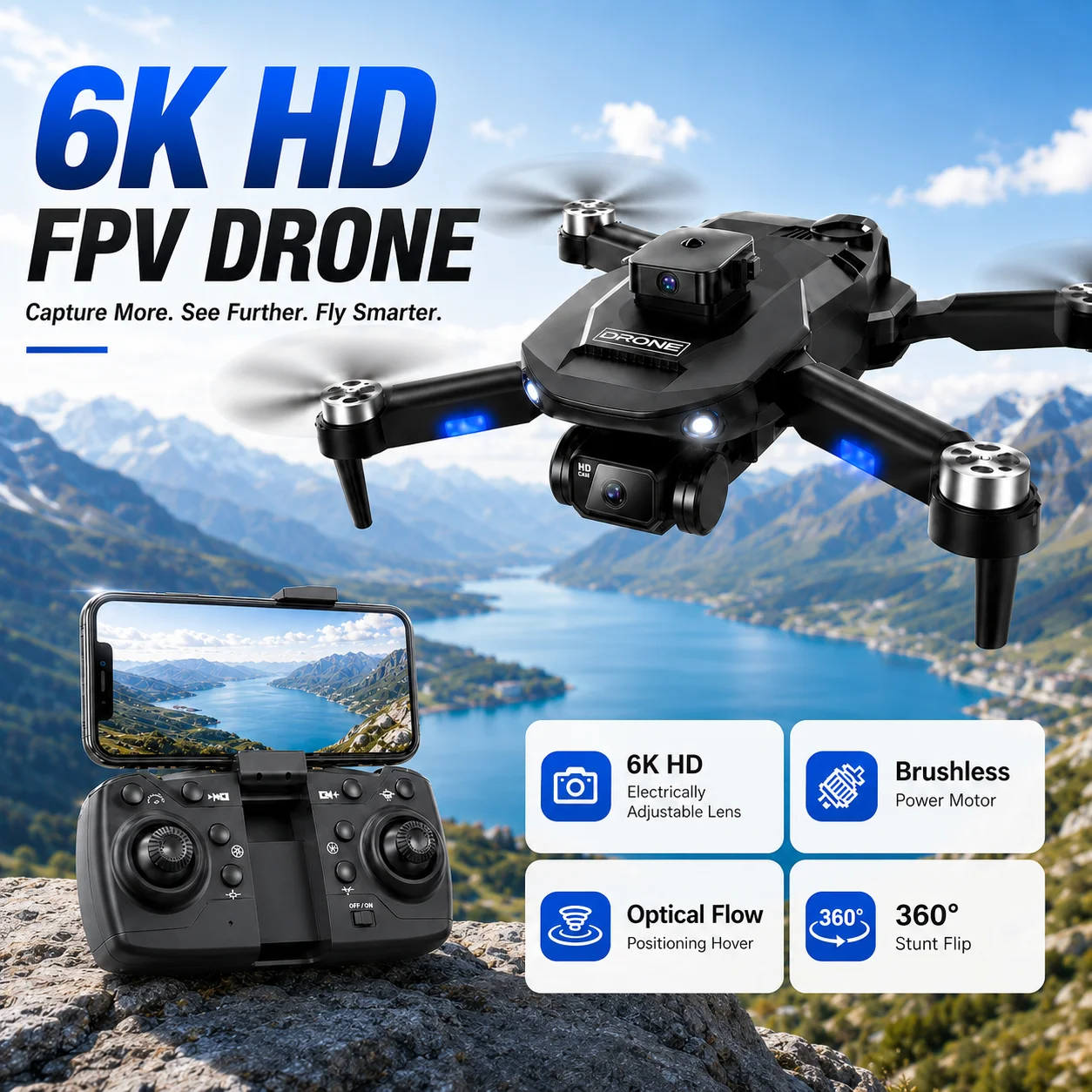 Drone F196  4K Dual Camera 360° RC Quadcopter - Image 3