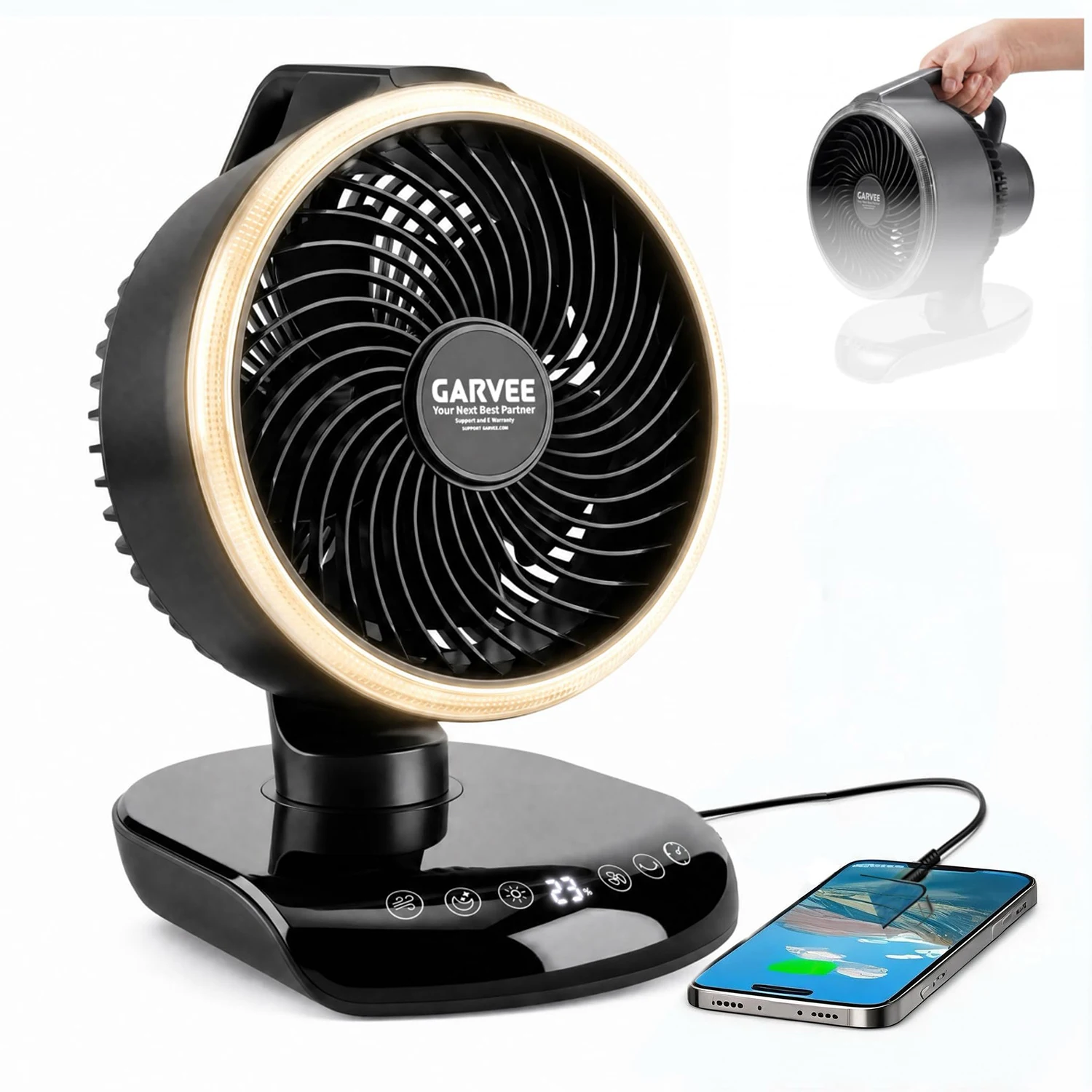 Portable Camping Rechargeable Battery Fan - Image 1