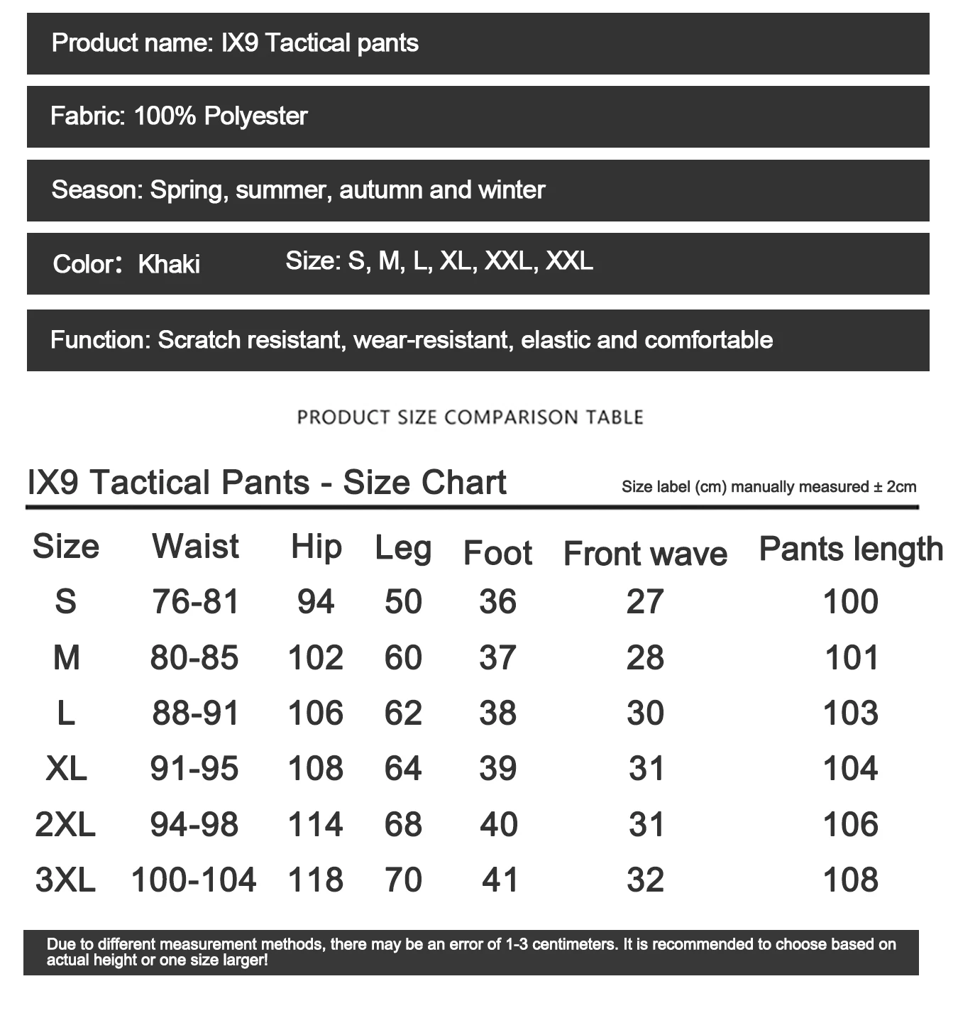 Men's Cargo Pants Black, - Image 3
