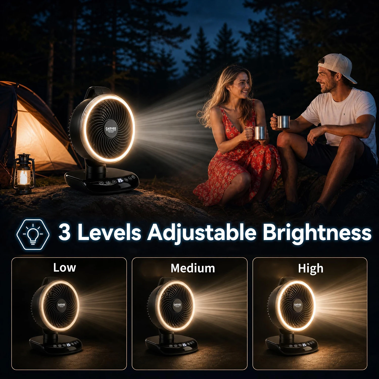Portable Camping Rechargeable Battery Fan - Image 2