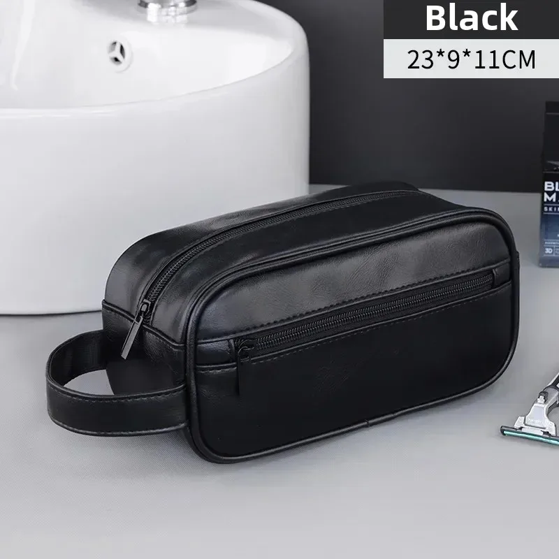 Multi Pockets PU Toiletry Bag For Men - Image 5