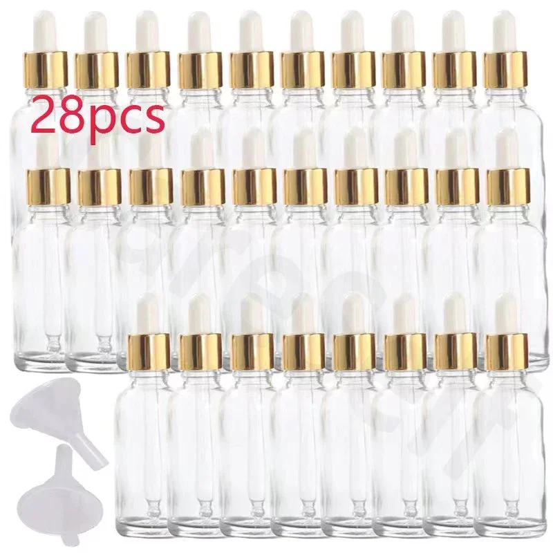 28pcs 15/30/50ml Golden Empty Dropper Bottle - Image 1