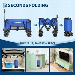Outdoor Wagon Carts Foldable, 460 LBS Weight Collapsible - Thumbnail Image 2