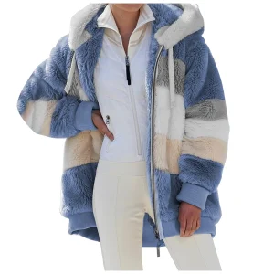 Winter and autumn warm plush women's coat - Thumbnail Image 2