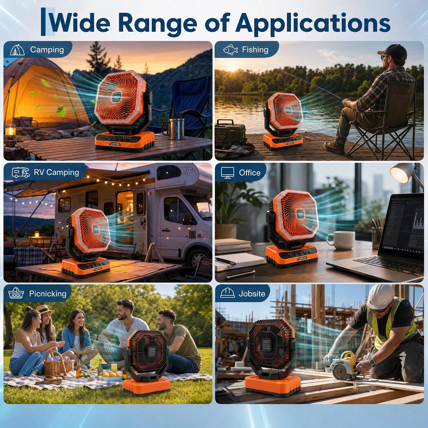 Portable Camping Fan Rechargeable Battery - Image 3