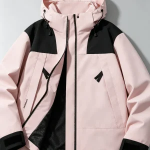 Women Color Hooded Rain Jacket - Thumbnail Image 4