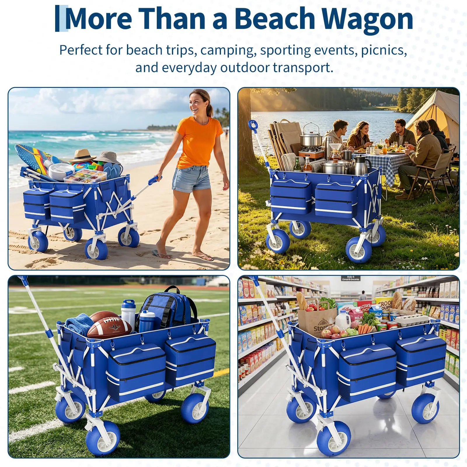 Heavy Duty Beach 460LBS Folding Utility Wagon - Image 3