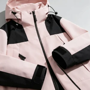 Women Color Hooded Rain Jacket - Thumbnail Image 2