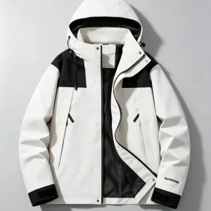 Women Color Hooded Rain Jacket - Thumbnail Image 3