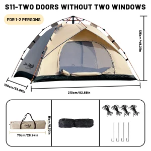 2-4 Person Automatic Pop Up Camping Tent, - Thumbnail Image 9