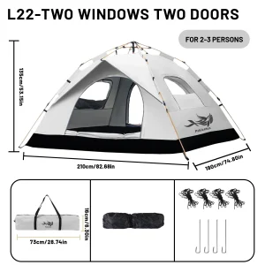 2-4 Person Automatic Pop Up Camping Tent, - Thumbnail Image 4