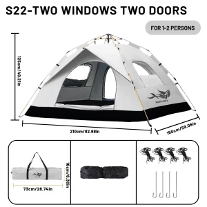 2-4 Person Automatic Pop Up Camping Tent, - Thumbnail Image 6