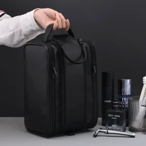 Multi Pockets PU Toiletry Bag For Men - Thumbnail Image 8