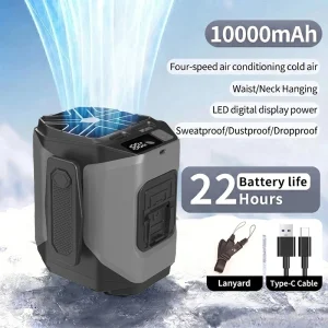 10000mAh Portable Neck Fan Cooling Rechargeable - Thumbnail Image 3