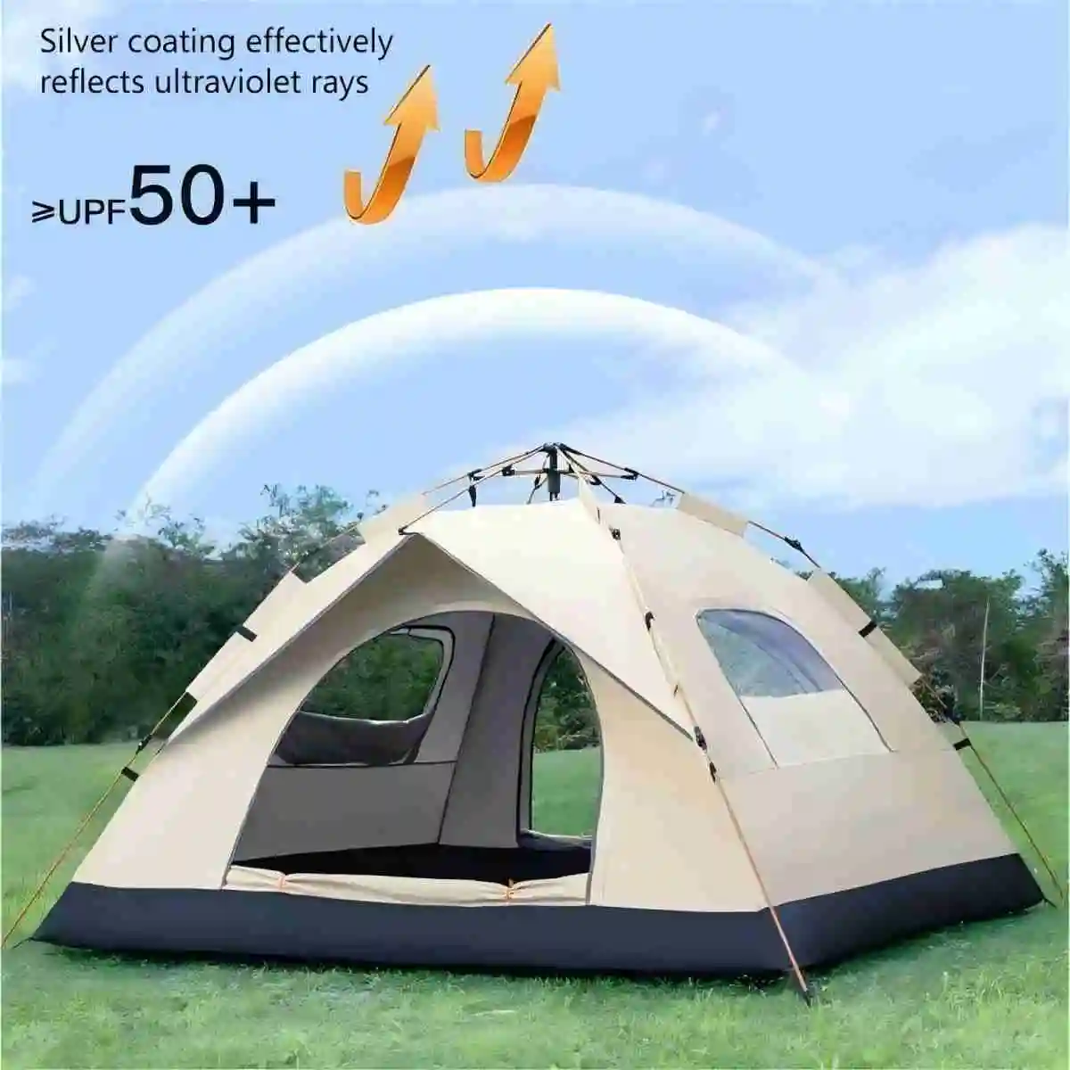 Outdoor Camping Tent Two Doors and Two Windows - Image 2