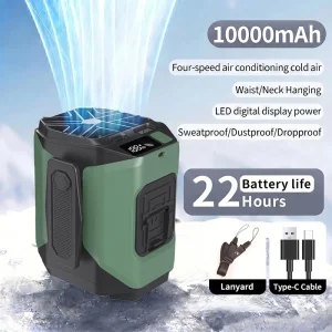 10000mAh Portable Neck Fan Cooling Rechargeable - Thumbnail Image 4